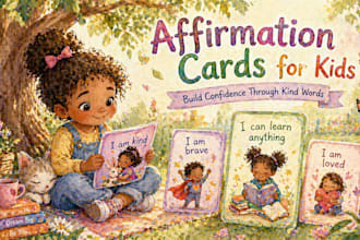 design whimsical children affirmation poster and educational card for you kids