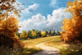 draw digital landscape oil painting from your photo