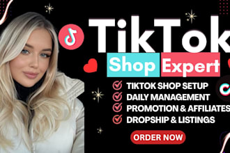 setup tiktok shop manager dropshipping marketing product listing ads expert