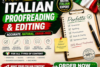 proofread and edit italian text correct grammar italian book documents, website
