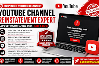 do recover your suspended youtube channel with strong expert appeal and strategy