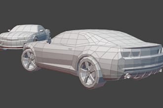 design 3d car modeling, blender vehicle and low poly car for games
