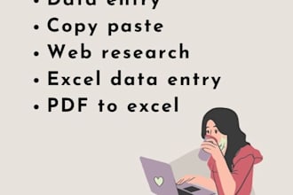 do accurate data entry, data processing and data levelling