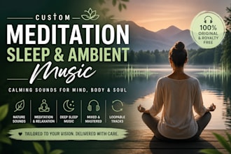 create calming meditation song, sleep, yoga and ambient music with nature sounds