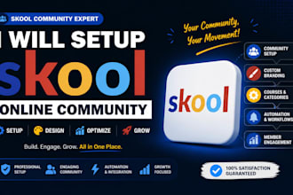 setup skool online community community setup skool community manager kajab