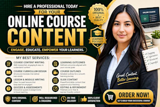 do online course content, course creation, training manual and course curriculum