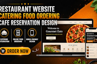 design restaurant website online catering food reservation website cafe website