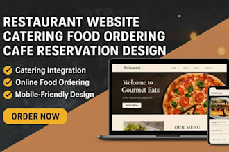 design restaurant website online catering food system and reservation website