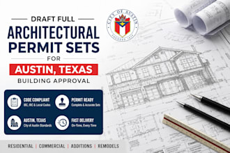 draft full architectural permits sets for austin texas building approval