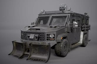 modular 3d military truck for game ready, suv model, 3d vehicle for printing