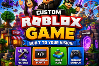 professional custom roblox game built to your vision, roblox full game creation