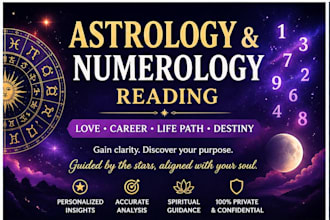 provide full astrology and numerology reading for life love and destiny