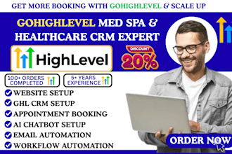 ghl med spa healthcare clinic website appointment booking ai chatbot automation