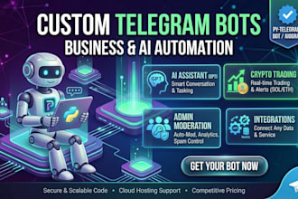 develop a custom telegram bot with python for ai automation and crypto