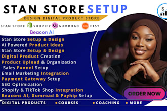 setup stan store, digital product, etsy, gumroad, payhip, stan store marketing