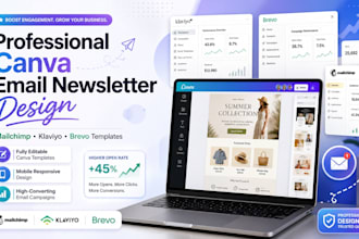 design professional canva email newsletter template for mailchimp and klaviyo