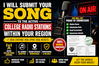 submit your song to active college radio stations within your region with proof