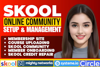 do skool community setup develop credit repair course community manager
