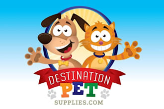 design cartoon pet supplies site logo for you