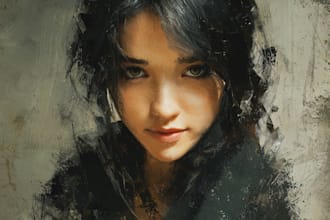 digital portrait painting, oil painting style , portrait