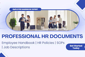 create employee handbook, sops, HR policy manual, client handbooks, forms