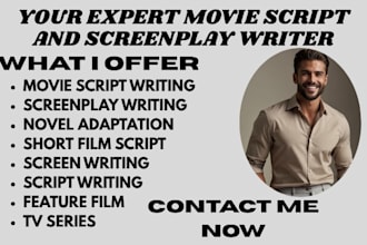 do movie script writing, screenplay film script screenwriting, book adaptation