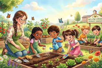 christian children story book illustration, children story book illustration