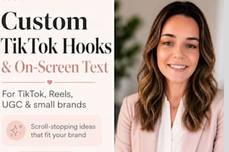 write custom tiktok hooks and onscreen text for your videos
