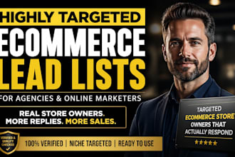 deliver shopify leads and ecommerce lead lists  for shopify b2b and store leads