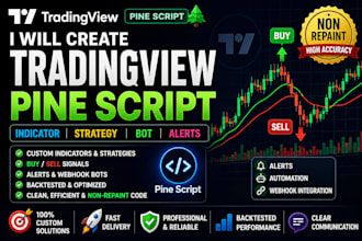 create tradingview pine script indicator strategy bot and alerts