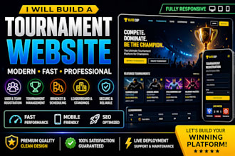 build modern tournament management website with registration, bracket and live