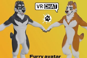 a custom furry and vrchat avatar for pc and quest
