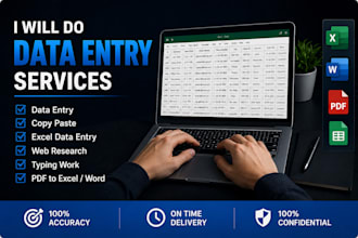 do accurate data entry, data collection, copy pest, excel and web research