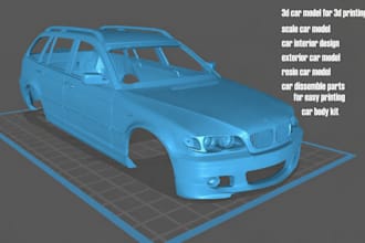 3d car model stl for 3d printing, scale car model, car body kit, hollowed model