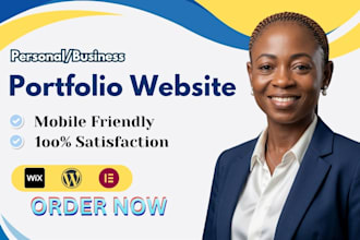 portfolio website, personal website, business portfolio website on wordpress wix