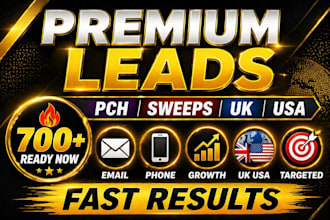 provide premium first hit pch leads sweeps leads UK USA and any niche