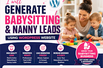 generate babysitting and nanny leads using wordpress website