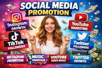 shoutout,promote facebook video,grow tiktok page,views, instagram engagement