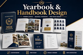 design memoir yearbook memory book handbook trifold brochure and annual report