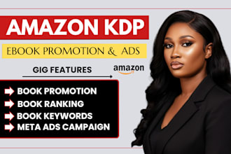 do book promotion, ebook promotion, using amzon kdp ads or meta ads