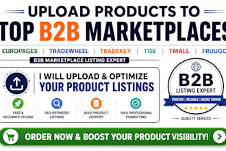 upload  europages tradewheel tradekey tise tmal fruugo b2b marketplace listing