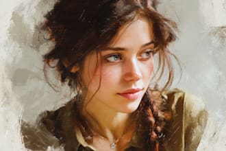 digital portrait painting, oil painting style , portrait