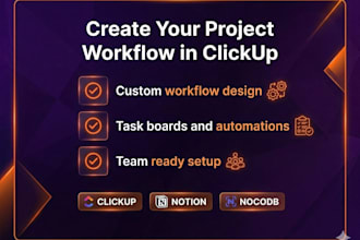 create your project workflow in clickup or notion