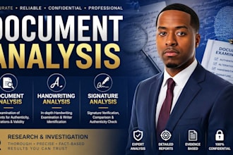 be your forensic document, handwriting analyst and signature verification