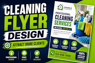 design a professional cleaning service flyer or janitorial flyer