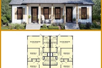 create modern single family home floor plans and house design with 3d rendering