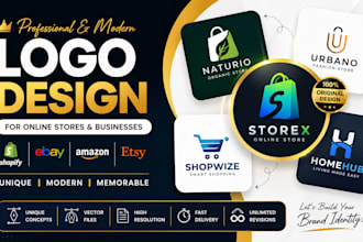 design modern logo for shopify ebay amazon etsy store