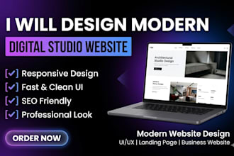 design a modern digital studio website