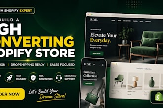 built shopify website, dropshipping store, shopify site redesign