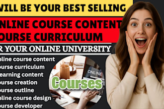 prepare online course content course curriculum for your online university